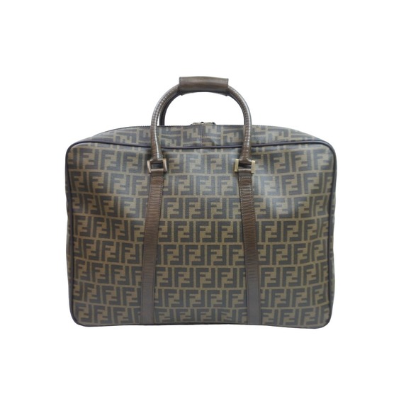 Fendi Tiger Hack Zucca Pattern Leather Handbag Brown - Picture 2 of 9